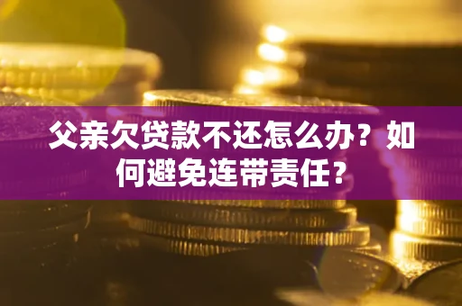 北京父亲欠贷款不还怎么办？如何避免连带责任？